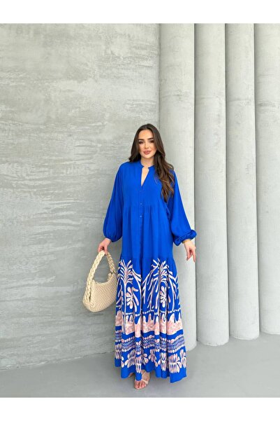 PREMİER VİE Tesettür New Season Summer Patterned Viscose Dress