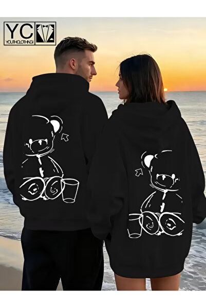 Ciel Lune Dragi par, set od 2 dukseva sa kapuljačom – unisex, veliki, 3 niti
