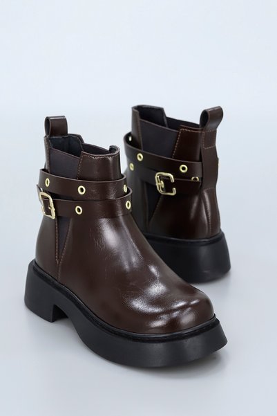 kajal ayakkabı Dvmd 658 Belt Detailed Elastic Zippered Boots