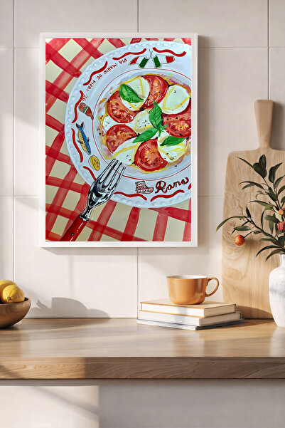 Koi Art Design Λευκό πλαίσιο, μοντέρνος γωνιακός πίνακας κουζίνας με θέμα την...