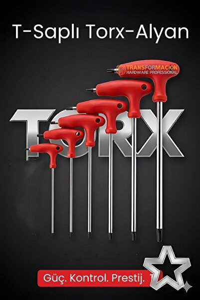 Transformacion Tor-X Professional T-Handle Torx Allen Key Set (6 Pieces) - Power and Precision Combined 722633