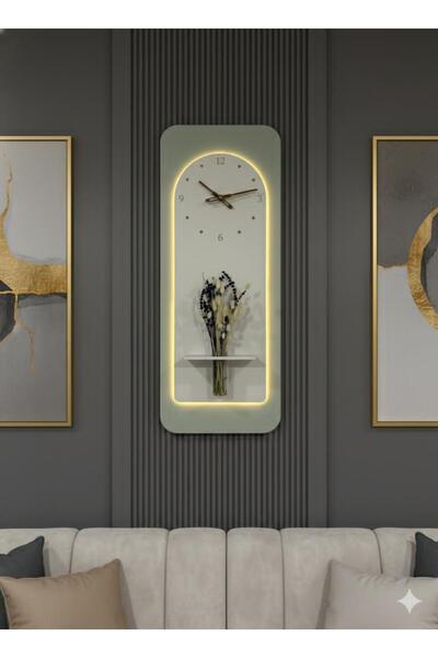 SERENGETI ART AÇELYA AHŞAP PİLLİ LEDLİ İSKANDİNAV TARZI SALON DUVAR RAFI MODE...