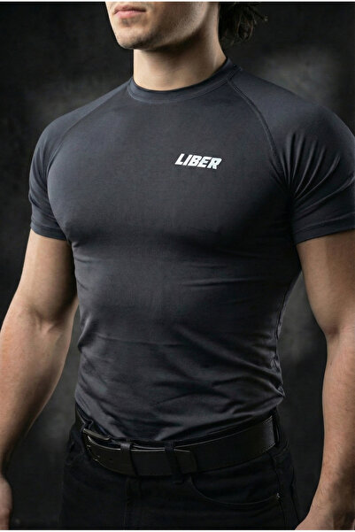 Liber Premium Compression T-Shirt - Athlete's T-Shirt - Gym & Fitness Muscle Fit Body-Hugging