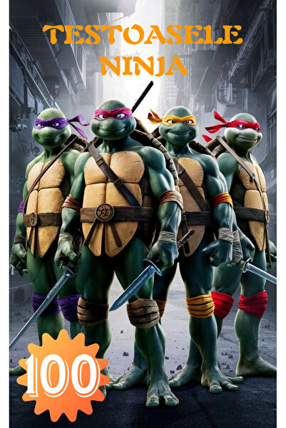 Disney Teenage Mutant Ninja Turtles Coloring Book 100 Illustrated A4