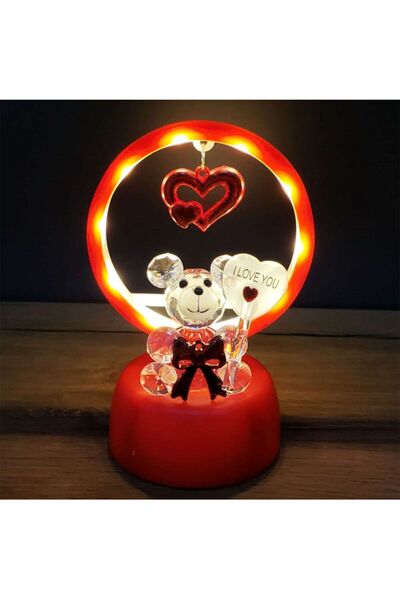 KAER GİYİM Dekoratif ışıklı ayıcık "I love you" yazili