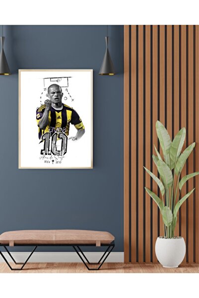 MOR TABLO Fenerbahçe Alex De Souza Ahşap Çerçeveli Tek Parça Dekoratif Tablo