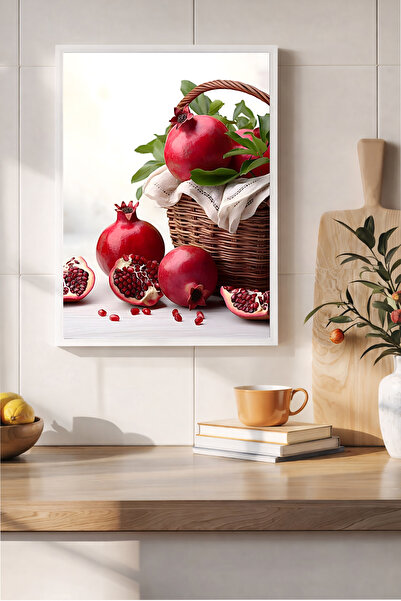 Koi Art Design Beyaz Çerçeveli Tek Parça Modern Mutfak Köşesi Temalı Yüksek K...