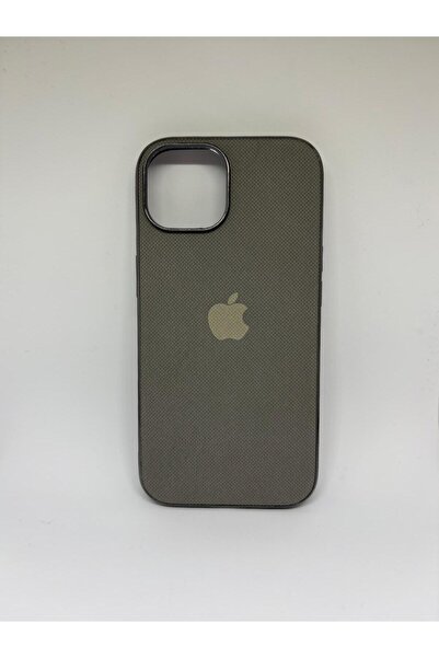 Store Iphone 15 Uyumlu Gri Logolu Sert Silikon Kılıf