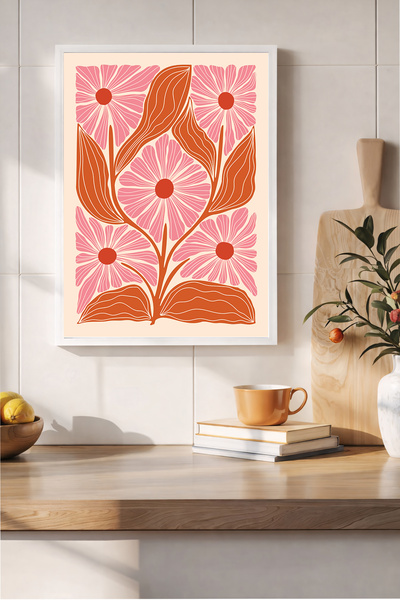 Koi Art Design Λευκό πλαίσιο, μοντέρνος γωνιακός πίνακας κουζίνας με θέμα την...