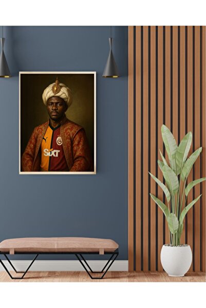 MOR TABLO Galatasaray Victor Osimhen Poster Tek Parça Ahşap Çerçeveli Tablo