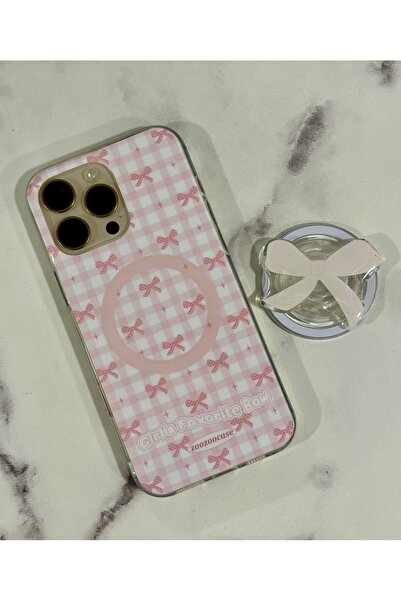 HYPERSOFT Iphone 17 Pro (6.3 inç) Uyumlu Stant Olabilen Popsocketli Desenli S...