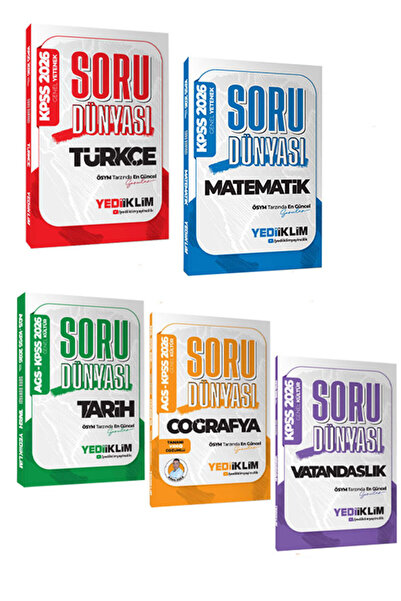 Yediiklim Yayınları 2026 KPSS Genel Yetenek Genel Kültür Soru Dünyası 5' Li Set