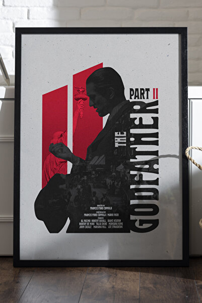 Duvarda Η αφίσα The Godfather με μαύρο ξύλινο πλαίσιο, ζωγραφική τοίχου ταινιών