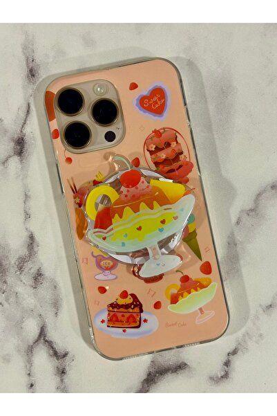 HYPERSOFT Iphone 17 (6.3 inç) Uyumlu Stant Olabilen Popsocketli Desenli Slım ...