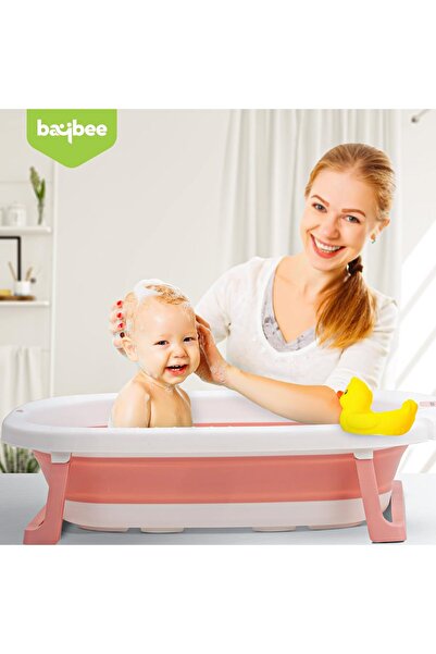 BAYBEE حوض استحمام قابل للطي للأطفال بقاعدة مانعة للانزلاق