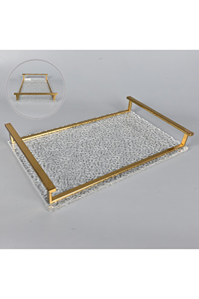Generic Rectangular Transparent Tray 45×28 cm with Copper Frame