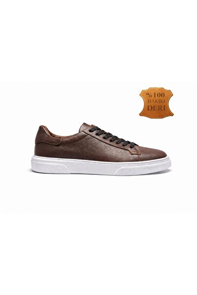 Tetaf Genuine Leather Men's Casual Sneaker Lace-Up Shoes