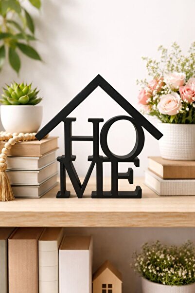 ceatly Minimal Siyah HOME Dekoratif Obje – Modern Ev & Raf Süsü