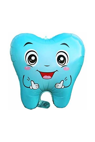 Patladı Gitti Erkek Bebek Diş Şeklinde Mavi Renk Folyo İlk Dişim Diş Buğdayı ...