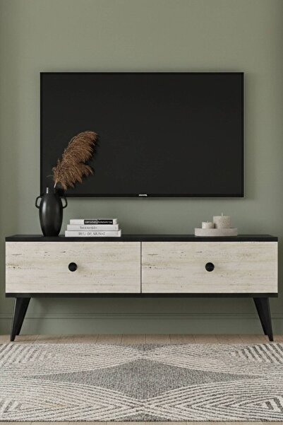 YUMEDİ DESİGN TSA1202AT - DÜNDAR TV STAND , TV SEHPASI 120CM ANTRASİT-TRAVERTEN