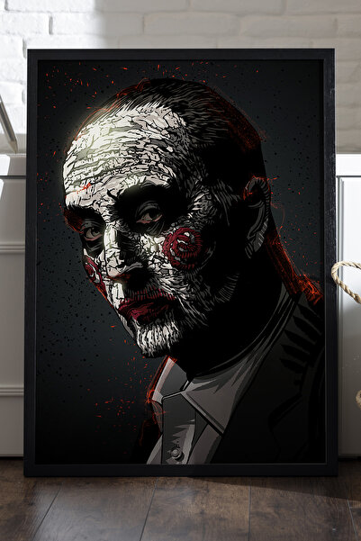 Duvarda Plakat sa motornom testerom u crnom drvenom okviru, filmska zidna ume...