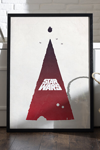 Duvarda Αφίσα Star Wars με μαύρο ξύλινο πλαίσιο, ζωγραφική τοίχου ταινιών