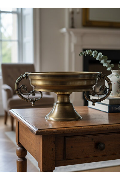 VAZO DEKOR Alternatif 1 (Kapsamlı): Antik Eskitme Metal Sunum Kasesi - Dekora...