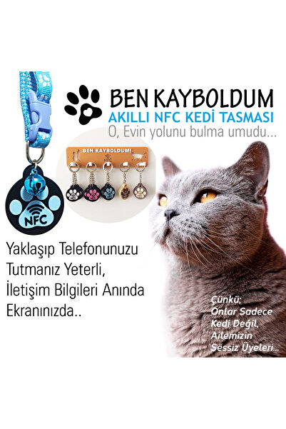 açelya3d Ben Kayboldum! NFC Akıllı Kedi Tasması - 1 adet - Tasmasız - NFC ked...