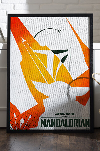 Duvarda Αφίσα Star Wars The Mandalorian με μαύρο ξύλινο πλαίσιο, ζωγραφική το...