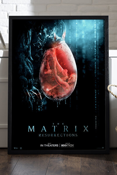 Duvarda Matrix Siyah Ahşap Çerçeveli Poster, Film Duvar Tablosu