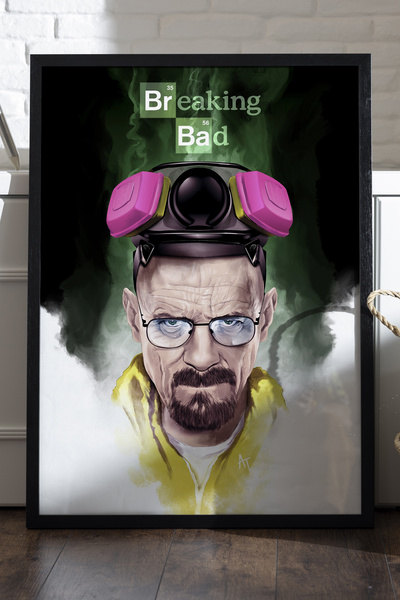 Duvarda Poster înrămat pe lemn negru Breaking Bad, pictură murală cu tematică...
