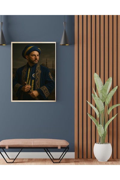 MOR TABLO Domenico Tedesco Padişah Ahşap Çerçeveli Tek Parça Dekoratif Tablo