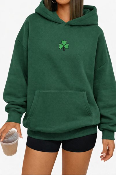 T SteepRockt Unisex Oversized Sweatshirt Khaki Green Hoodie 100% Cotton Soft Textured Embroidered Men Women
