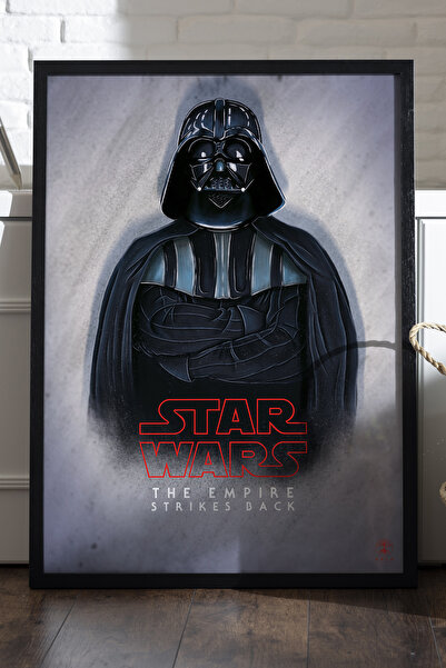 Duvarda Poster Star Wars Darth Wader cu ramă din lemn negru, pictură murală d...