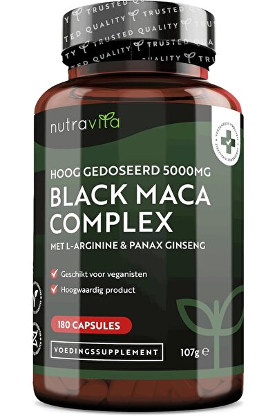 NUTRAVITA مستخلص جذور الماكا السوداء ٥٠٠٠ ملغ - ١٨٠ كبسولة نباتية