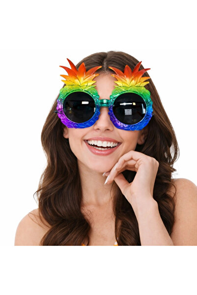 ArkhenX Colorful Hawaiian Party Glasses with Tropical Pineapple Design