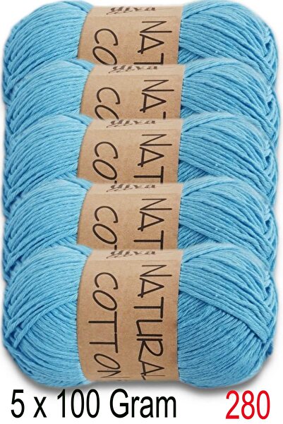 Diva İplik Diva Natural Cotton 280 Світло-бірюзовий (пакет з 5 штук)