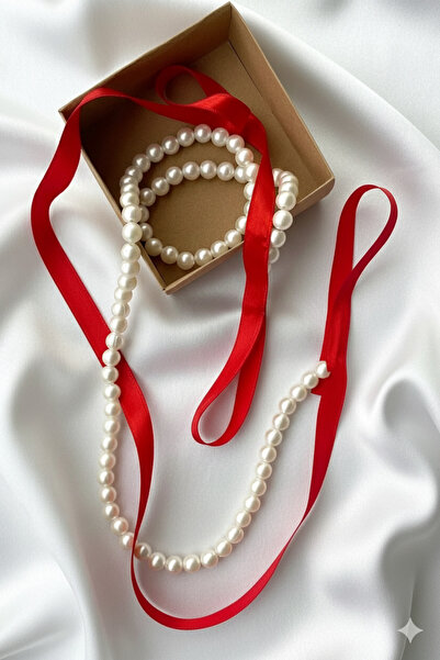 hemdemhediyelik Baskısız Dökülen İncili Yüzük Kurdelesi (İsimsizdir)