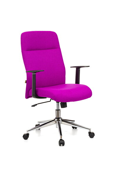 QMOBILI Scaun birou ROYAL Violet, stofa, mecanism balans, brate polipropilena, baza cromata