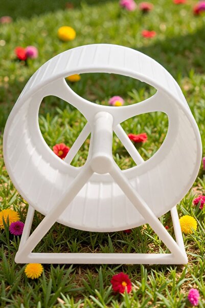 ZyroX Store Beyaz Hamster Koşu Tekerleği İle Koşu Egzersiz Oyuncağı