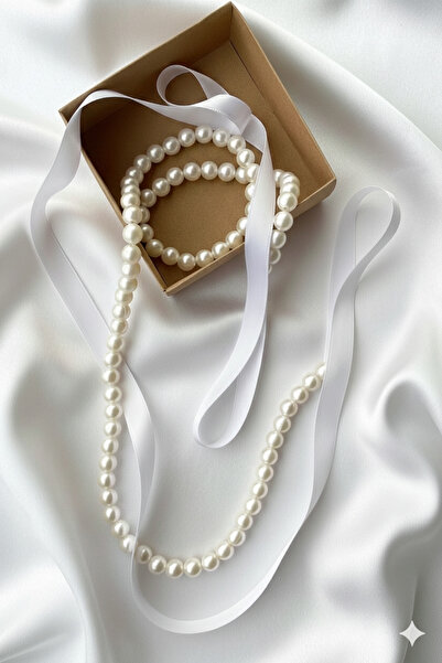 hemdemhediyelik Baskısız Dökülen İncili Yüzük Kurdelesi (İsimsizdir)