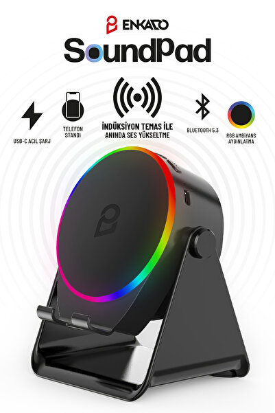 Enkado S10 5W Bluetooth + Temasla Ses Yükselten İndüksiyon Hoparlör 2000 Mah ...