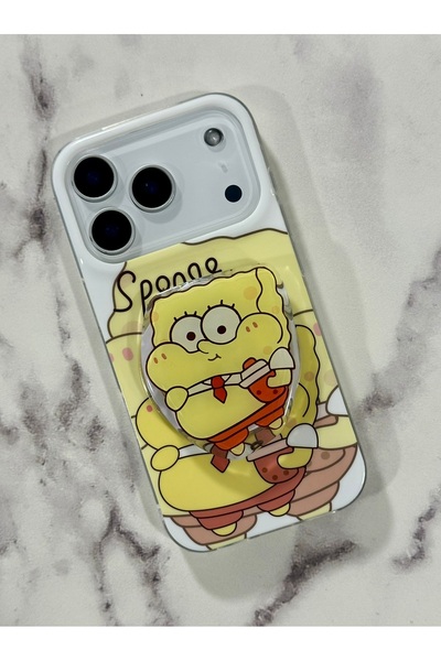 HYPERSOFT Iphone 16 Pro Max (6.9 inç) Uyumlu Stant Olabilen Popsocketli Desen...