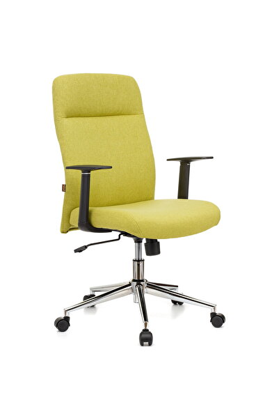 QMOBILI Scaun birou ROYAL Verde, stofa, mecanism balans, brate polipropilena, baza cromata