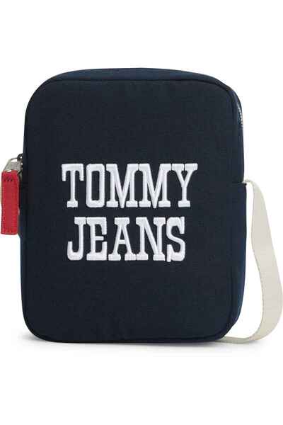 Tommy Hilfiger Men's Brand Logo Suitable for Daily Use Navy Blue Shoulder Bag...