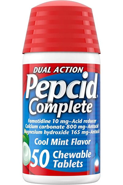Pepcid store Pepcid Complete Acid Reducer + Antacid Chewable Tablets, Cool Mint Flavor, 50 count