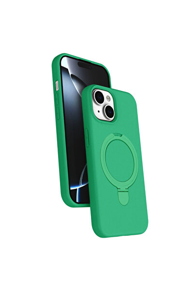 Marsilyan غطاء حماية آيفون 15 بلس ريجال مع حامل ماج سيف - أخضر