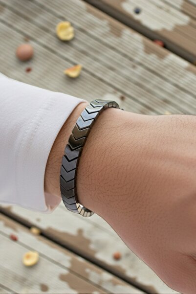 NBS Beautiful Naturel Stones Hematite Unisex Natural Stone Bracelet (Size Options Available) (Gift for Everyday Special Occasion)