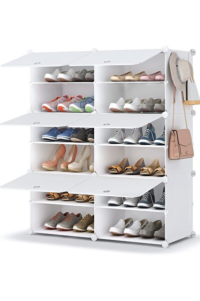 Arabest Shoe Rack, Expandable Free Standing Stackable Space Shoe Rack for Entryway Porch Bedroom Garages