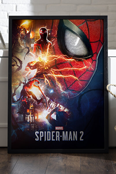 SPIDERMAN Spider-Man 2 Siyah Ahşap Çerçeveli Poster, Dekoratif Oyun Duvar Tab...
